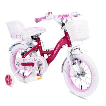 Детски велосипед с помощни колела Byox 14'' Flower циклама