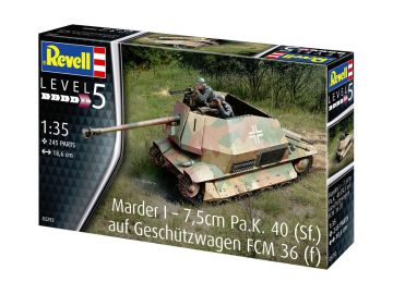 Сглобяем модел Revell танков разрушител Marder I - 7,5cm Pa.K. 40 (Sf.) Auf Geschutzwagen FCM 36 (f)