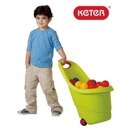 Keter Kiddies Go кош за играчки с колелца зелен