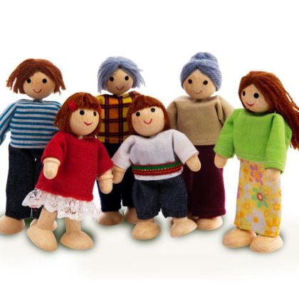 Комплект дървени кукли Onshine happy family
