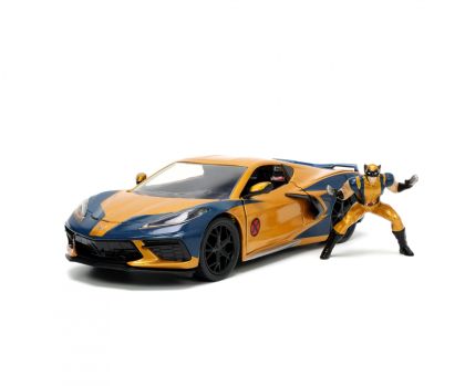 Метален автомобил Chevrolet Corvette Stingray X-Men Wolverine 2020 1:24 Jada Toys 253225025 