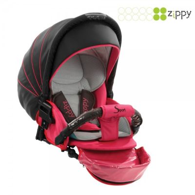 Zippy Sport Plus 3в1 бебешка количка тъмно сиво/розово