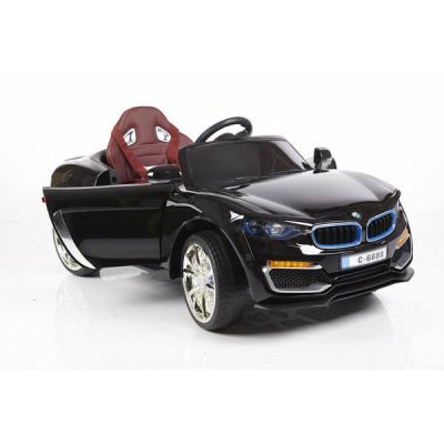 Детски акумулаторна кола BMW 6688, 12V с меки EVA гуми, кожена седалка и амортисьори 