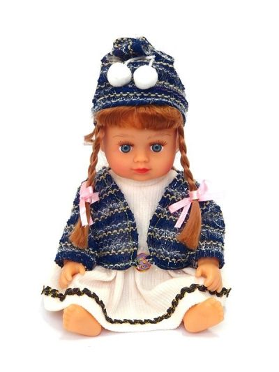 Кукла пееща и говореща на български език синя шапка