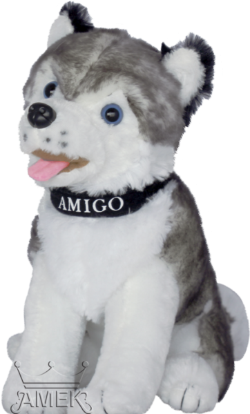 Плюшено Куче хъски с каишка Amigo 30 см