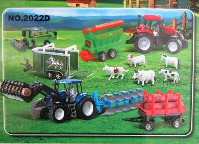 Комплект ферма с трактори и животни