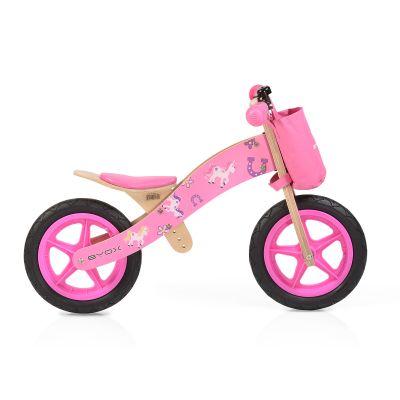 Дървено колело за баланс Byox WOODY розов