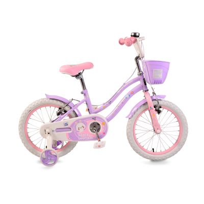 Детски велосипед с помощни колела 16" лилав - 1683