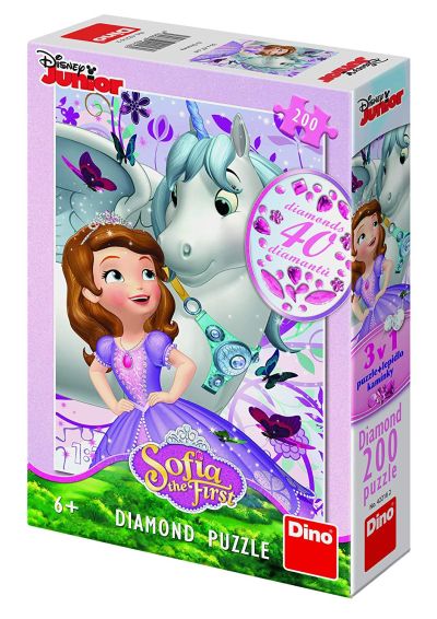 Детски пъзел Disney Sofia and Unicorn с кристали 200 части