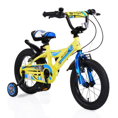 Детски велосипед с помощни колела 14'' Rapid жълт