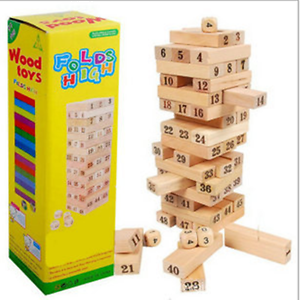 Занимателна дървена игра с цифри Дженга