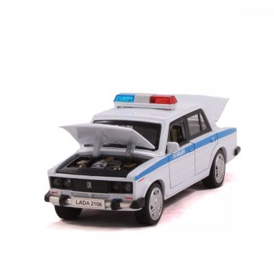 Метална кола Лада Lada Полиция с светлини и звуци 1:32