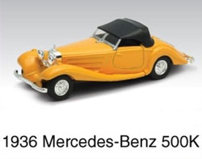 Метален ретро автомобил Mercedes-Benz 500 K 1936 - 1:34 Welly 98879