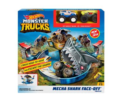 Hot Wheels Игрален комплект Aкулата, с 2 големи бъгита Monster