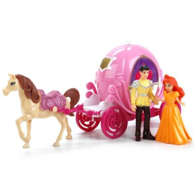 Принц и принцеса с кон и карета