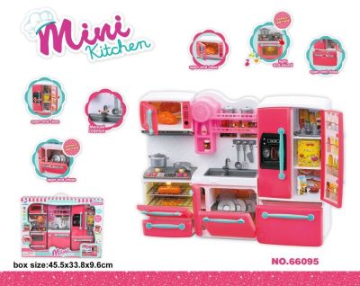 Детска мултифункционална кухня за кукли с хладилник 66095