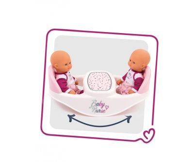 Столче за хранене за кукли близнаци SMOBY BABY NURSE 7600220344