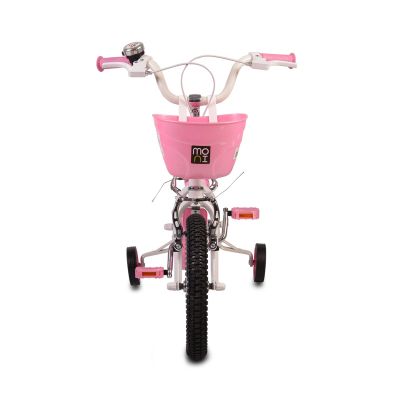 Детски велосипед със спомагателни колела 14" със светеща рамка - 1490 розов