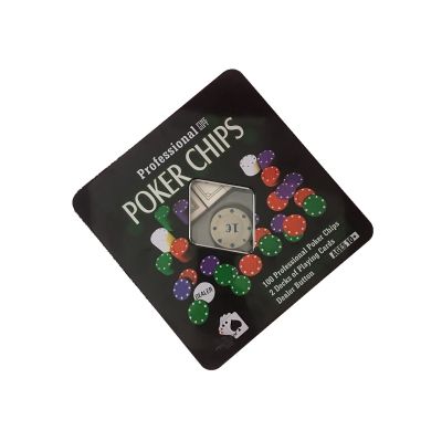Комплект за Покер в метална кутия с 100 жетона и карти 