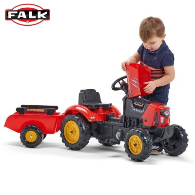 Детски трактор с педали, ремарке и отварящ се капак Falk SuperCharger 2030AB