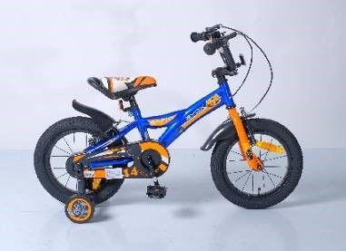 Детски велосипед с помощни колела 14'' Rapid син