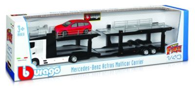 Метален камион автовоз Mercedes Benz Actros Bburago 1/43 