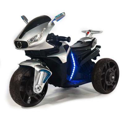 Детски акумулаторен мотор Shadow светещи EVA гуми - 6688 сив металик