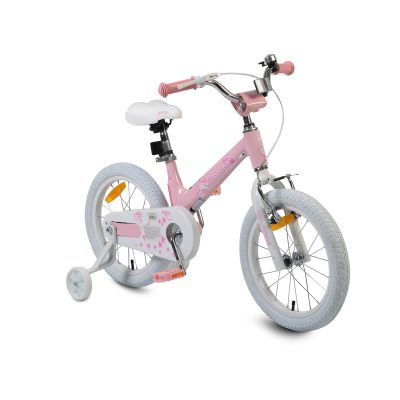 Детски магнезиев велосипед с помощни колела 16" MG розов