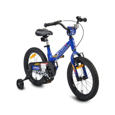 Детски магнезиев велосипед с помощни колела 16" MG син