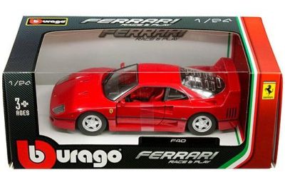 Метален автомобил Bburago Ferrari F40 - 1:24 