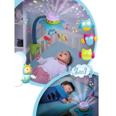 Бебешка въртелешка нощна лампа за креватче със звук и светлина Simba Cotoons 7600110116