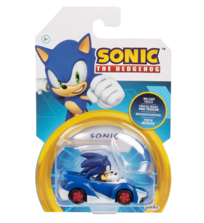 Метална количка с фигурка Sonic the Hedgehog, 1:64