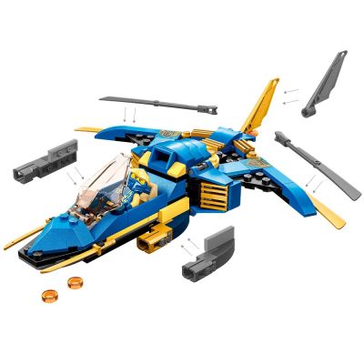 Конструктор LEGO Ninjago 71784 - Светкавичният самолет на Jay EVO