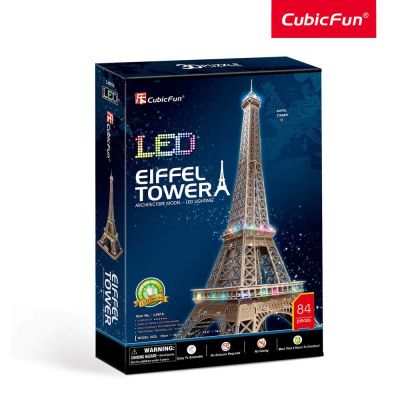 3D Пъзел с LED светлини EIFFEL TOWER CubicFun L091h