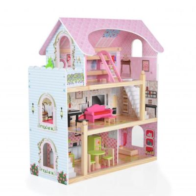 Дървена къща за кукли с обзавеждане Mila 4110 Moni Toys  