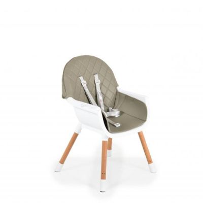 Дървен стол за хранене Cangaroo Gelato 2в1 сив
