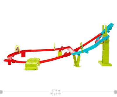 Комплект Скоростен небостъргач с неонов състезател Hot Weels Neon Speeders - Mattel HPC07