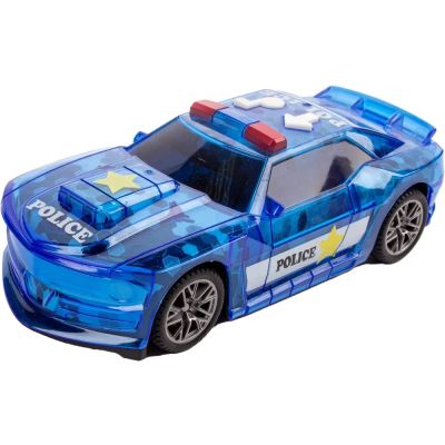 Детска полицейска кола с интериорно осветление синя