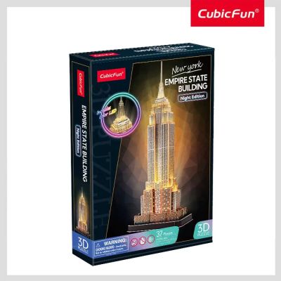 3D Пъзел Empire State Building Night Edition с LED светлини CubicFun L539h