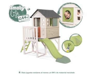 Градинска къща с веранда и пързалка Smoby Life Stilt House 7600810802