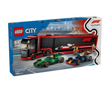 Конструктор LEGO City 60445 Камион от F1 с коли RB20 и AMR24 от F1