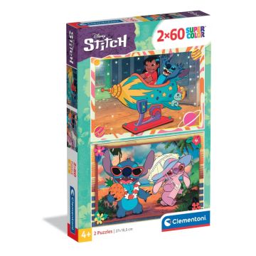 Детски пъзел Disney Stitch 2x60ч. CLEMENTONI 24822