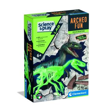 Скелет на динозавър Велоцираптор Archeofun Science Play Clementoni 75126