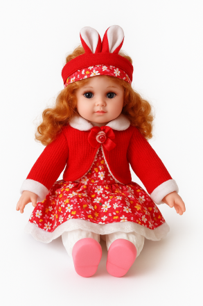 Интерактивна кукла Мелиса пееща и говореща на български език червена