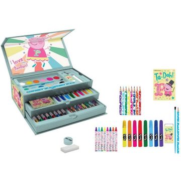 Комплект за рисуване в триетажно куфарче Peppa Pig 799279