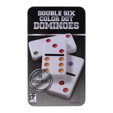 Домино в кутия с бели плочки