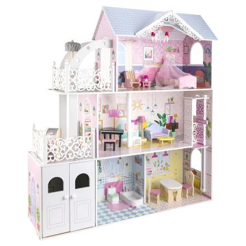 Мега дървена къща за кукли Ния Wooden TL403001