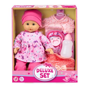Кукла Бебе с допълнителни дрехи и чанта Deluxe BAYER 92700AH
