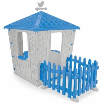 Градинска каменна къща с ограда Pilsan 06443 сив/син