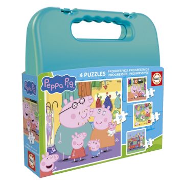Прогресивен пъзел в куфар Peppa Pig 4 в 1 Educa 20328